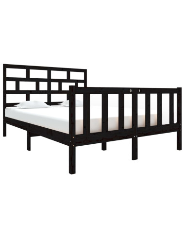 Giroletto Nero in Legno Massello 135x190 cm Double