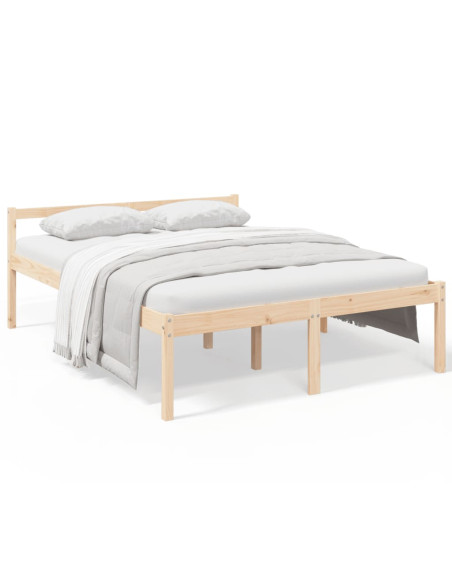 Letto per Anziani 160x200 cm in Legno Massello di Pino