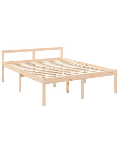 Letto per Anziani 160x200 cm in Legno Massello di Pino