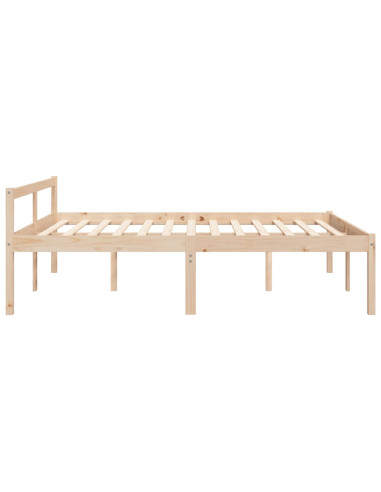 Letto per Anziani 160x200 cm in Legno Massello di Pino