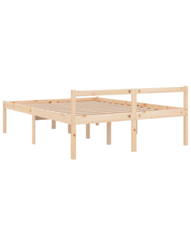 Letto per Anziani 160x200 cm in Legno Massello di Pino