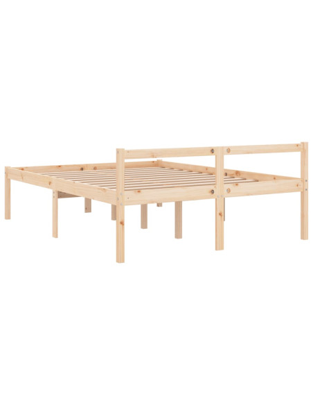 Letto per Anziani 160x200 cm in Legno Massello di Pino