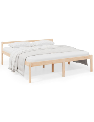 Letto per Anziani 200x200 cm in Legno Massello di Pino