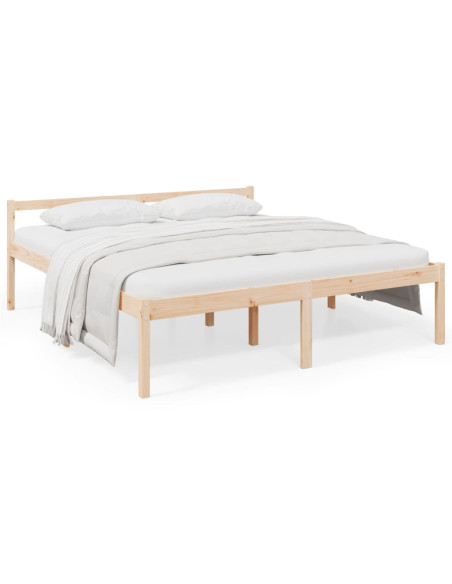 Letto per Anziani 200x200 cm in Legno Massello di Pino