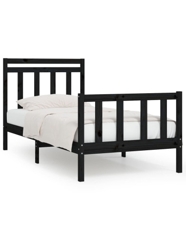 Giroletto Nero in Legno Massello di Pino 100x200 cm