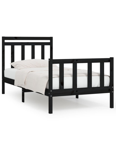 Giroletto Nero in Legno Massello di Pino 100x200 cm