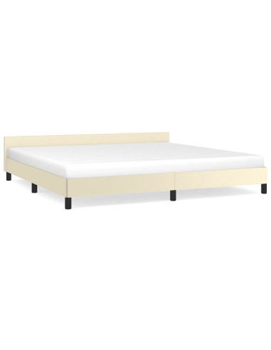 Giroletto con Testiera senza Materasso Crema 200x200 cm