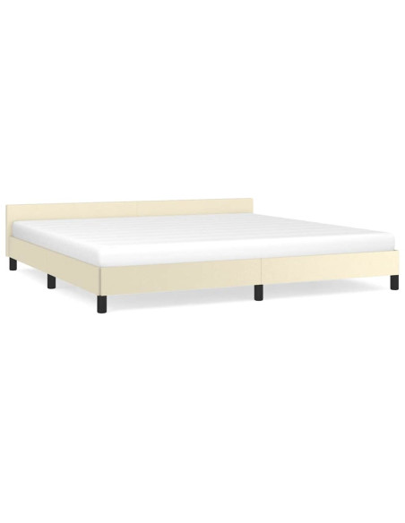 Giroletto con Testiera senza Materasso Crema 200x200 cm