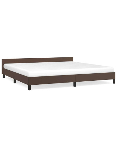 Giroletto con Testiera senza Materasso Marrone 200x200 cm