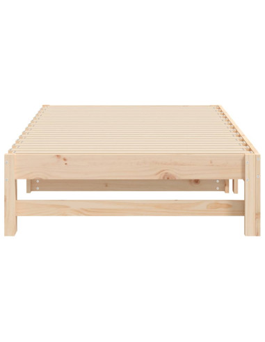 Dormeuse Estraibile 2x(90x190) cm Legno Massello di Pino