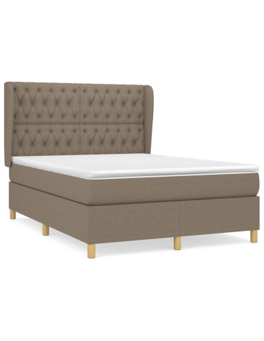 Giroletto a Molle con Materasso Tortora 140x200 cm in Tessuto