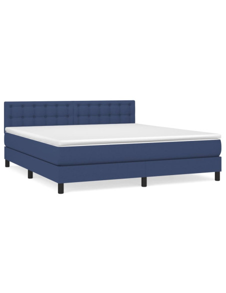 Giroletto a Molle con Materasso Blu 180x200 cm in Tessuto