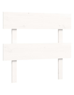 Letto per Anziani con Testiera Bianco Single in Legno Massello 2