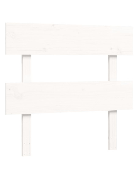 Letto per Anziani con Testiera Bianco Single in Legno Massello