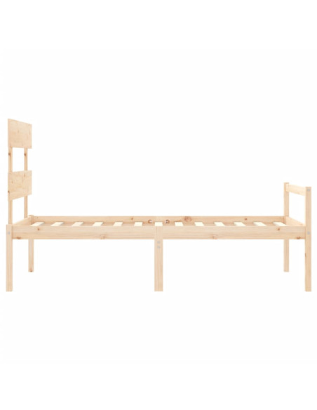 Letto per Anziani con Testiera Single in Legno Massello