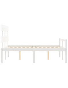 Letto per Anziani Bianco Testiera Small Double Legno Massello