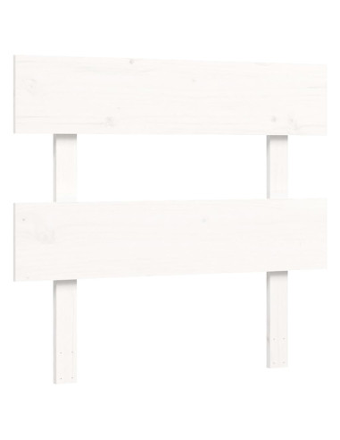 Letto per Anziani con Testiera Bianco 90x200 cm Legno Massello