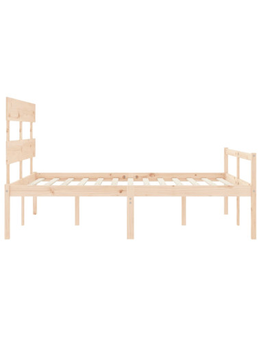 Letto per Anziani con Testiera 160x200 cm in Legno Massello