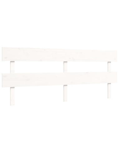 Letto per Anziani con Testiera Bianco 200x200 cm Legno Massello