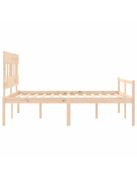 Letto per Anziani con Testiera 160x200 cm in Legno Massello