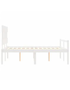 Letto per Anziani Bianco Testiera Small Double Legno Massello