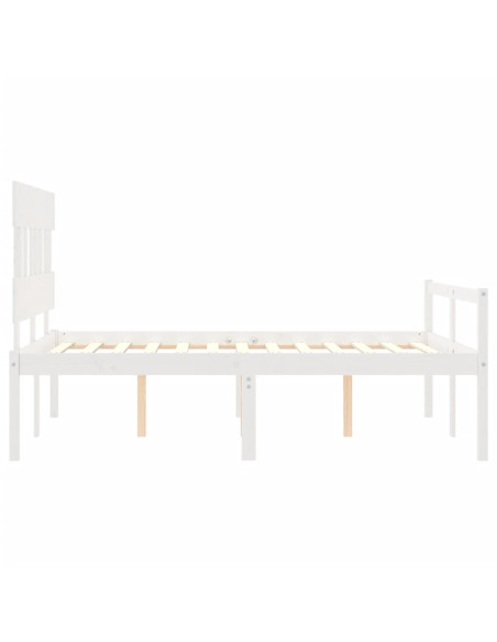 Letto per Anziani Bianco Testiera Small Double Legno Massello