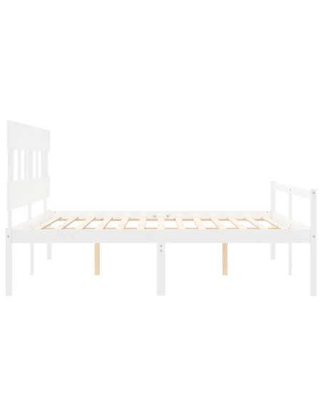 Letto per Anziani con Testiera Bianco 200x200 cm Legno Massello