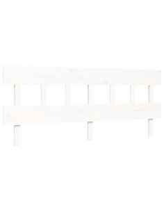 Letto per Anziani con Testiera Bianco 200x200 cm Legno Massello 2