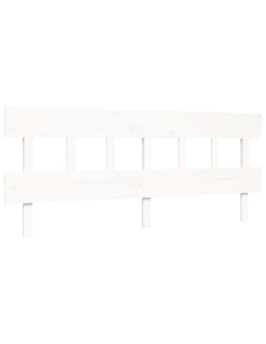 Letto per Anziani con Testiera Bianco 200x200 cm Legno Massello