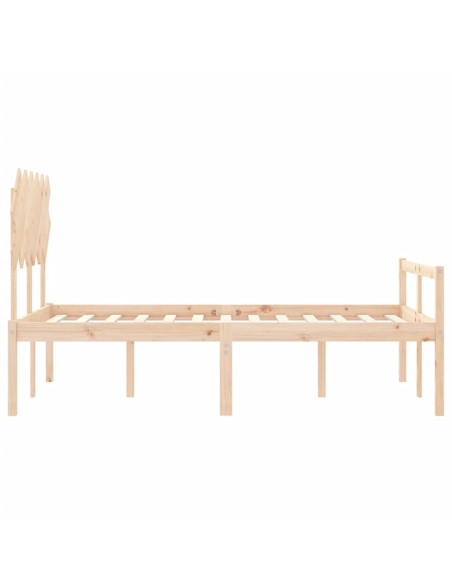 Letto per Anziani con Testiera 120x200 cm in Legno Massello