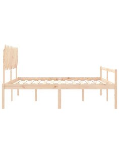 Letto per Anziani con Testiera 200x200 cm in Legno Massello