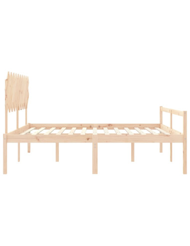 Letto per Anziani con Testiera 200x200 cm in Legno Massello
