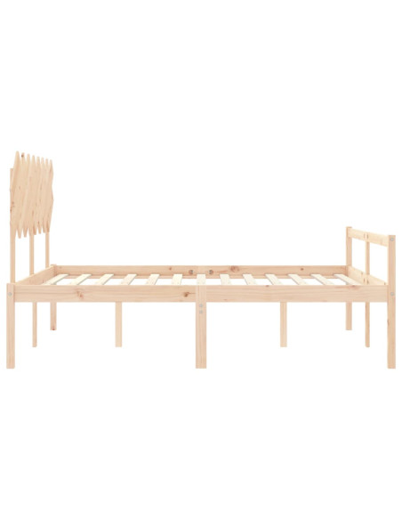 Letto per Anziani con Testiera 160x200 cm in Legno Massello