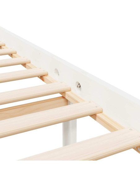 Letto per Anziani con Testiera Bianco 160x200 cm Legno Massello