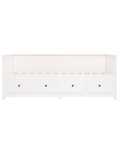 Dormeuse senza Materasso Bianca 90x190 cm Legno Massello Pino