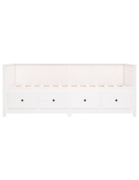 Dormeuse senza Materasso Bianca 90x190 cm Legno Massello Pino