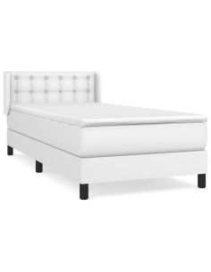 Giroletto a Molle con Materasso Bianco 90x190 cm in Similpelle