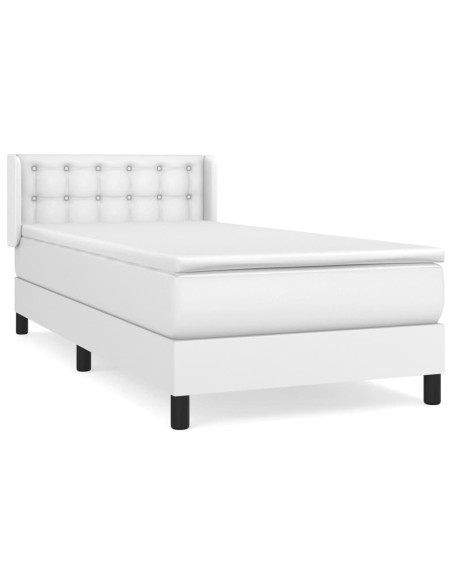 Giroletto a Molle con Materasso Bianco 90x190 cm in Similpelle