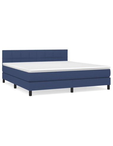 Giroletto a Molle con Materasso Blu 180x200 cm in Tessuto