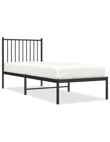 Giroletto con Testiera in Metallo Nero 80x200 cm