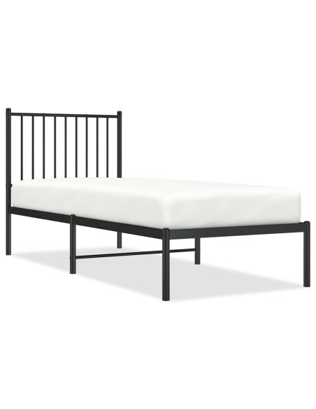 Giroletto con Testiera in Metallo Nero 80x200 cm