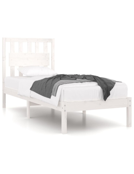 Giroletto Bianco in Legno Massello di Pino 90x190 cm Single