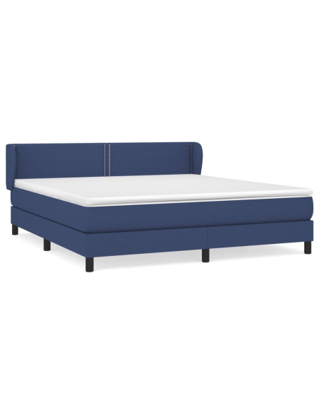 Giroletto a Molle con Materasso Blu 180x200 cm in Tessuto