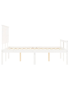 Letto per Anziani Bianco Testiera Small Double Legno Massello