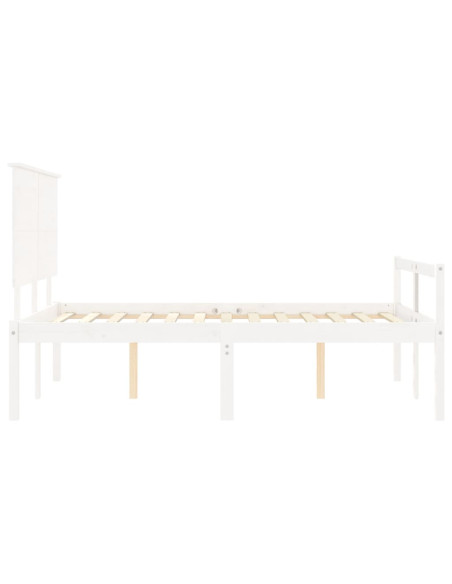 Letto per Anziani Bianco Testiera Small Double Legno Massello