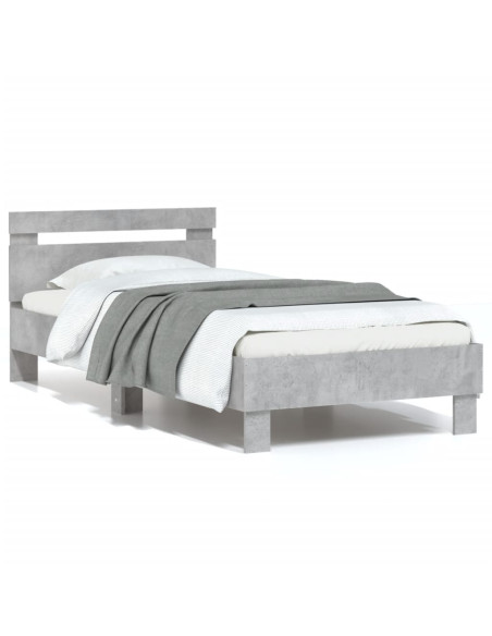 Giroletto Testiera Grigio Cemento 90x200 cm Legno Multistrato