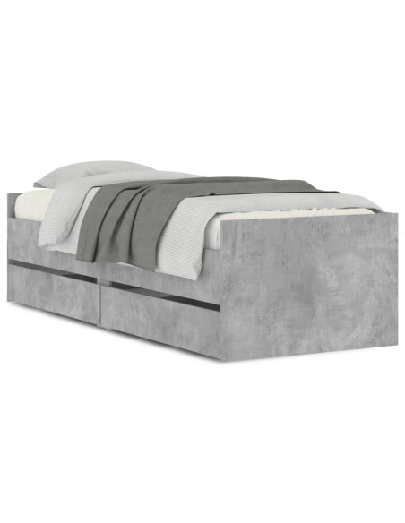 Giroletto con Cassetti Grigio Cemento 90x200 cm