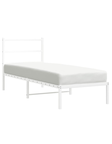 Giroletto con Testiera Metallo Bianco 80x200 cm