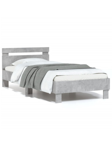 Giroletto Testiera Grigio Cemento 75x190 cm Legno Multistrato