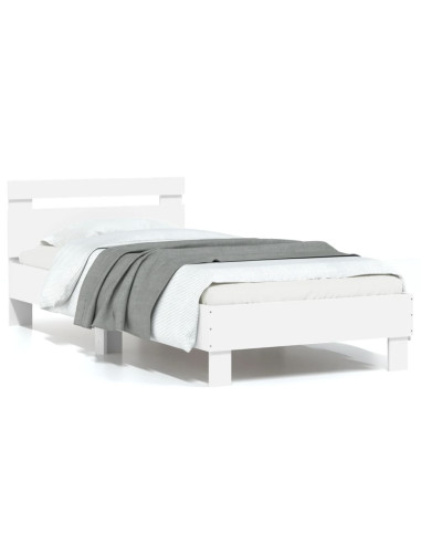 Giroletto con Testiera Bianco 75x190 cm in Legno Multistrato